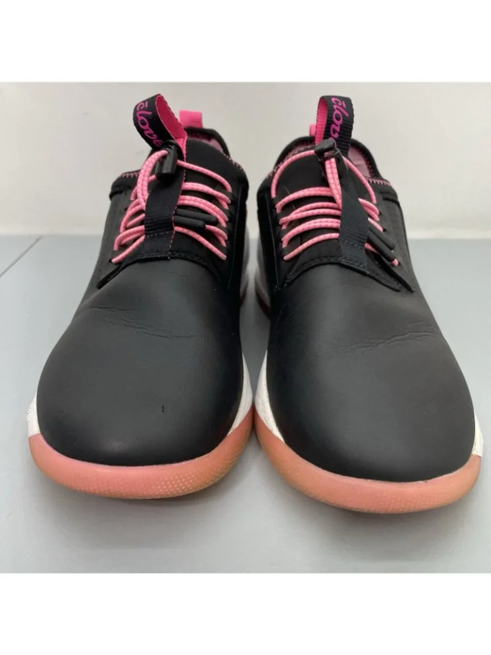 Women's Black and Pink Athletic Sneakers
